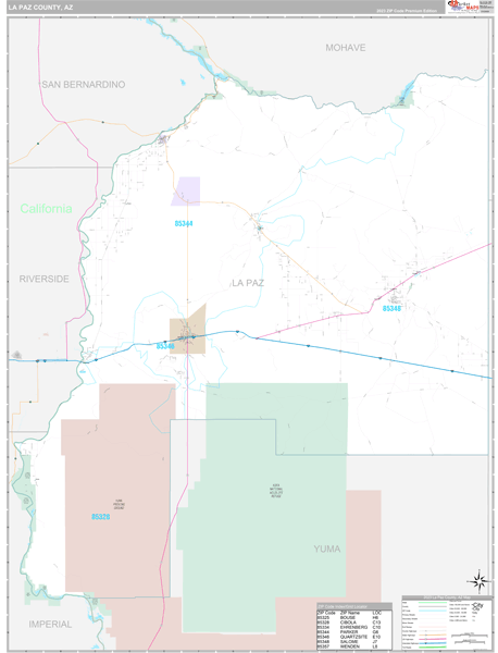 La Paz County Digital Map Premium Style